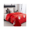 Vánoční přehoz na postel WHITE SNOWMAN červený se sněhuláky