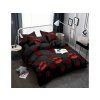 Moderní povlečení RED KISS černé s červenými polibky