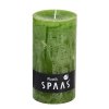Sloupová svíčka SPAAS RUSTIK zelená 13 cm s rustikálním vzhledem
