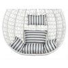 Weißer Hängesessel KOKON mit Gestell, weiß-graues Kissen
