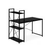 Psací stůl s regálem LOFTY 120x60 cm, černý minimalistický design