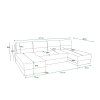 Ausziehbares U-Form Sofa LIVARO 305x140 cm, hellgrau