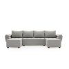 Ausziehbares U-Form Sofa LIVARO 305x140 cm, hellgrau