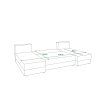 Ausziehbares U-Form Sofa LIVARO 305x140 cm, hellgrau