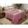 Stylový Přehoz na postel MONTEGO, růžový v romantickém designu