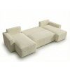 Ausziehbares U-Form Sofa SMART BOUCLE 303x143 cm, graubeige