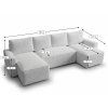 Ausziehbares U-Form Sofa SMART BOUCLE 303x143 cm, graubeige