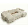 Ausziehbares U-Form Sofa SMART BOUCLE 303x143 cm, graubeige