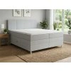 Minimalistická boxspring postel CARINA 160x200 cm světle šedá s čalouněným rámem