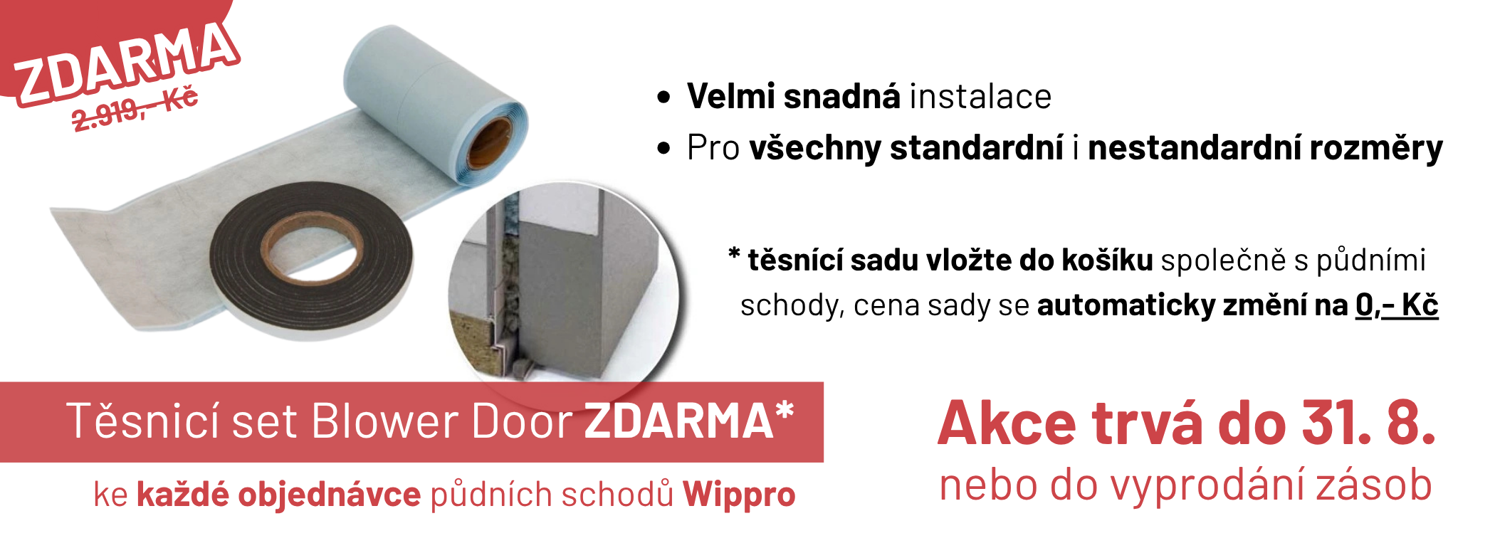 Těsnicí set Blower Door k půdních schodům Wippro ZDARMA