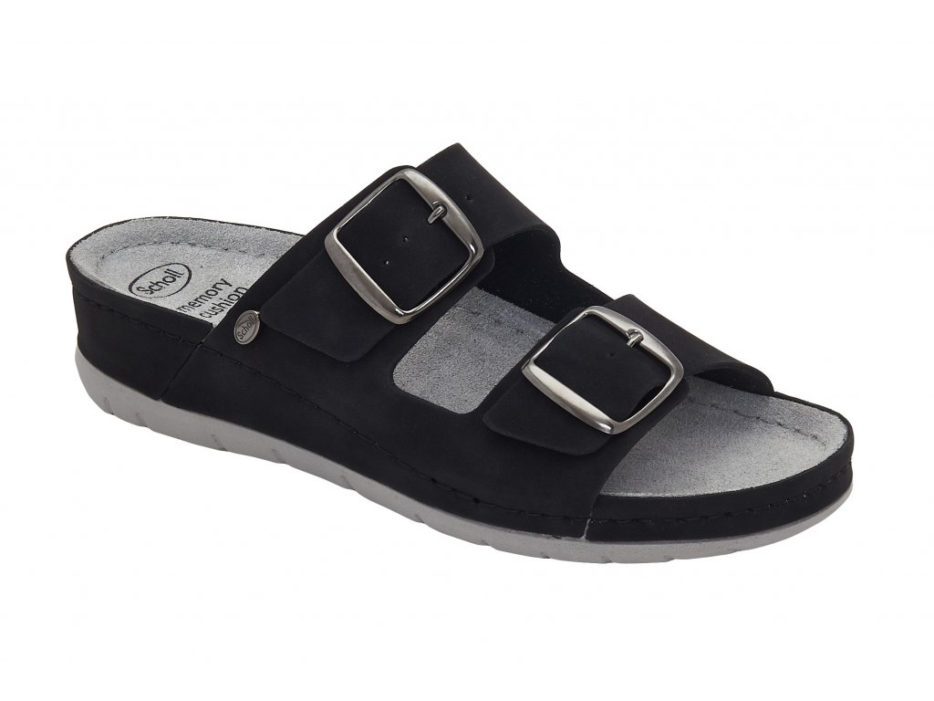 Scholl ABERDEEN - dámské zdravotní pantofle barva černá (Velikost 38)