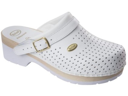 Scholl CLOG S/COMF - zdravotní pantofle PROFESIONAL barva bílá (Velikost 36)