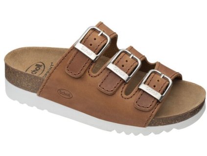 Scholl RIO WEDGE AD -  dámské zdravotní pantofle barva hnědá (Velikost 38)