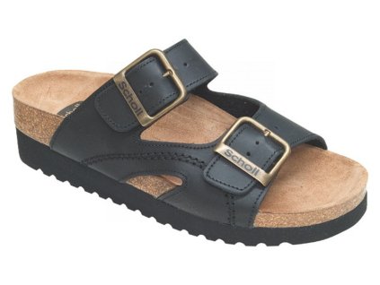 Scholl MOLDAVA WEDGE - zdravotní pantofle barva černá (Velikost 41)