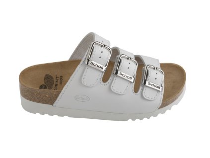 Scholl RIO WEDGE - dámské zdravotní pantofle barva bílá (Velikost 37)