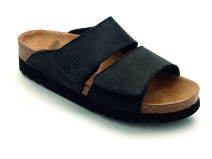 Scholl AALIM Nub - dámské zdravotní pantofle barva černá (Velikost 38)