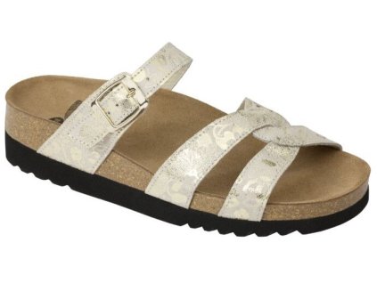 Scholl CAMBERRA - dámské pantofle barva platinová (Velikost 37)