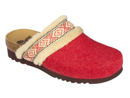 Scholl MAYA -   zdravotní dámská domácí obuv barva červená (Velikost 38)