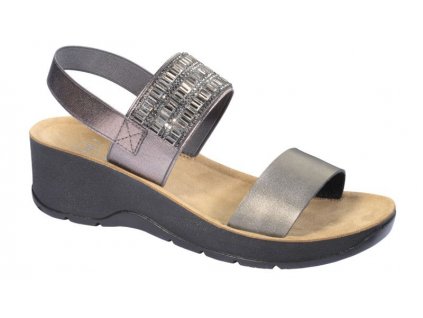 Scholl CRISTINA  -  dámské sandále  na klínku barva cínová (Velikost 36)