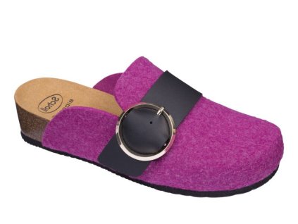 Scholl AMALFI CLOG - zdravotní dámská domácí obuv barva fuchsiová (Velikost 39)