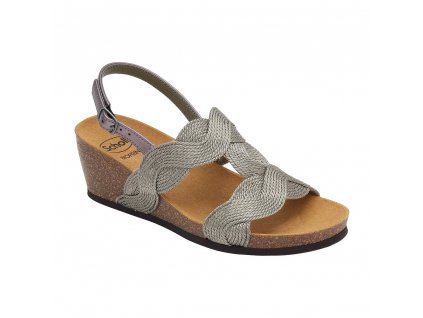 Scholl CETARA T-BAR SANDAL - dámská zdravotní obuv barva cínová (Velikost 35)