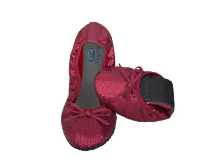 Scholl PB PAILLETTES - dámské balerínky barva červená (Velikost 38)