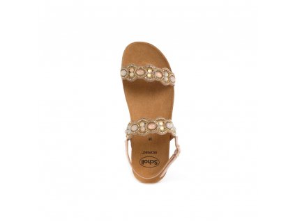 Scholl ORTIGA SANDAL - dámské zdravotní sandále na klínku barva béžová (Velikost 38)