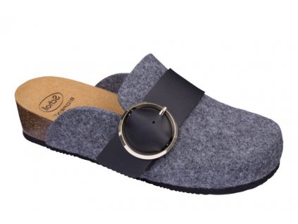 Scholl AMALFI CLOG - zdravotní dámská domácí obuv barva tmavě šedá (Velikost 39)