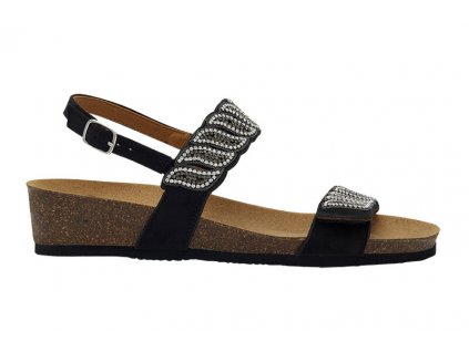 Scholl DOHA 2 STRAPS SANDAL - dámské zdravotní pantofle barva černá (Velikost 38)