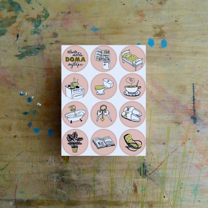 samolepka kulata doma nejlip koralova