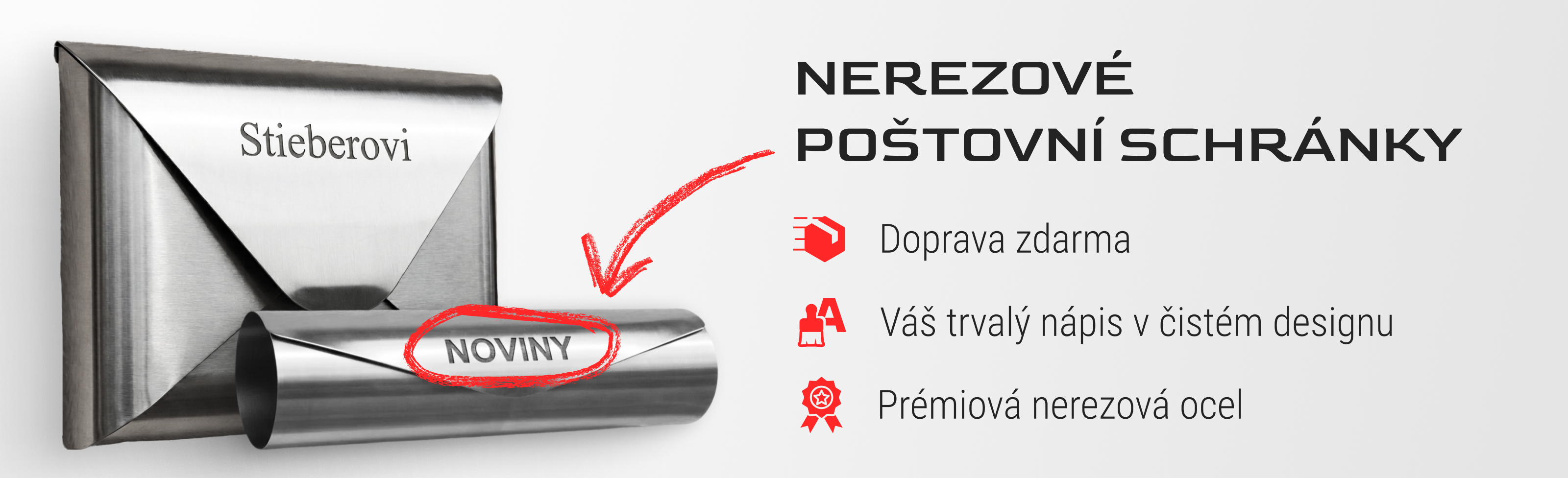 Nerezové poštovní schránky bez nápisu