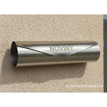 Trubka s pískovaným nápisem - Nerezová poštovní schránka