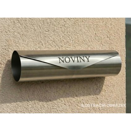 Trubka s leptaným nápisem - Nerezová poštovní schránka