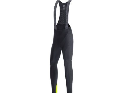 224605 gore c3 thermo bib tights black neon yellow s