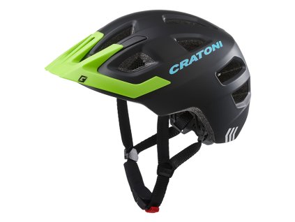 Detská prilba CRATONI Maxster Pro Black/Lime Matt - S/M (51-56cm) (Veľkosť S)