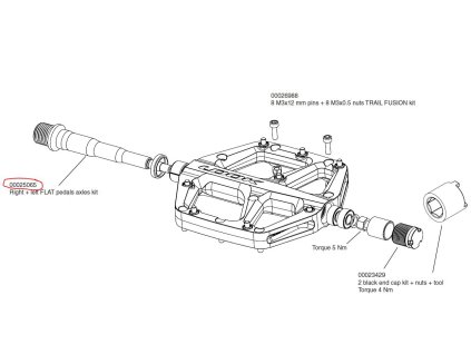 247000 nahradni dil look right left flat pedals axles kit