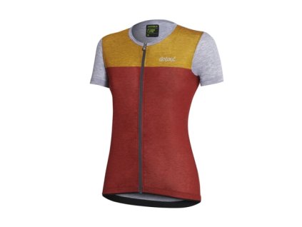 DOTOUT DÁMSKÝ DRES GLORY DARK RED-MELANGE LIGHT GREY S (Veľkosť S)