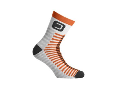250840 dotout ponozky stick white fluo orange set 3 paru l xl