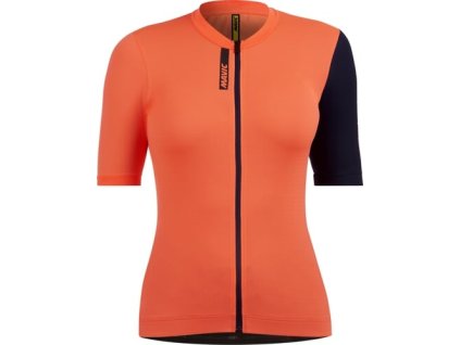 MAVIC DÁMSKÝ DRES S KRÁTKÝM RUKÁVEM ESSENTIAL CORAL DEEP BLUE XS (Veľkosť XS)