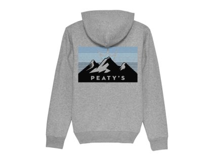 PEATY'S PUBWEAR CREW MIKINA S KAPUCÍ - 3 PEAKS SUNRISE / HEATHER GREY L (Veľkosť L)