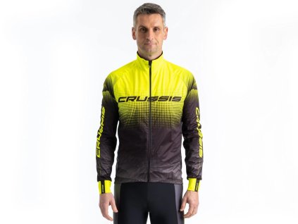 Crussis Cyklistická bunda No-Wind pánská čierno-žltá farba (Veľkosť S)