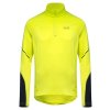 226441 gore m mid long sleeve zip shirt neon yellow black s