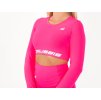 Crussis Crop Top dámsky dlhý rukáv reflexná ružová farba (Veľkosť XS)