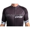 Crussis Cyklistický dres – ONE pánský krátký rukáv čierno-biela farba (Veľkosť S)