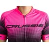 Crussis Cyklistický dres dámský krátký rukáv čierno-ružová farba (Veľkosť XS)
