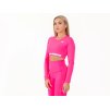 Crussis Crop Top Damen Langärmeliges Reflektierendes Pink