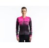 Crussis Damen-Radtrikot Langärmel Schwarz/Pink