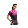 Crussis Damen-Radtrikot Kurzärmel Schwarz/Pink