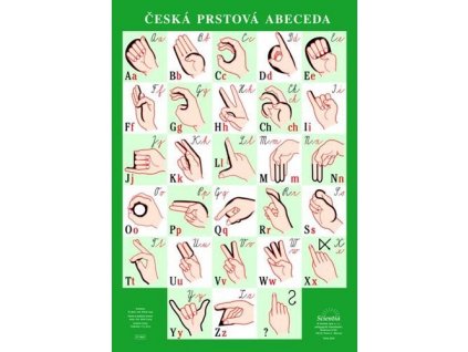 Česká prstová abeceda, oboustranná laminovaná tabulka A4