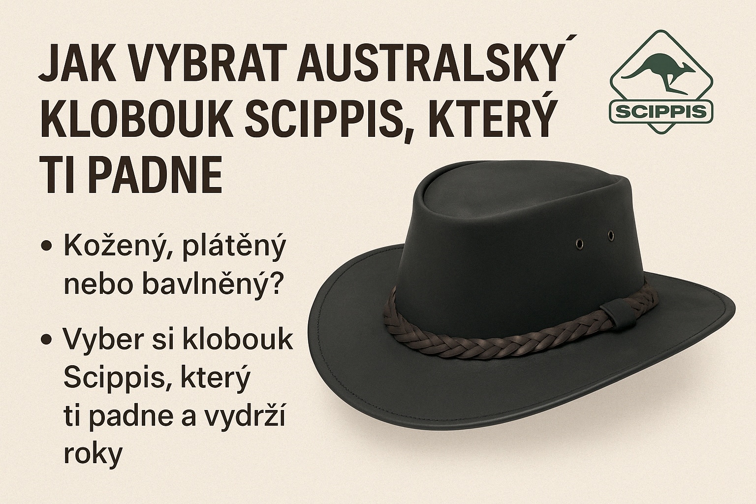 Jak vybrat australský klobouk Scippis, který ti padne.